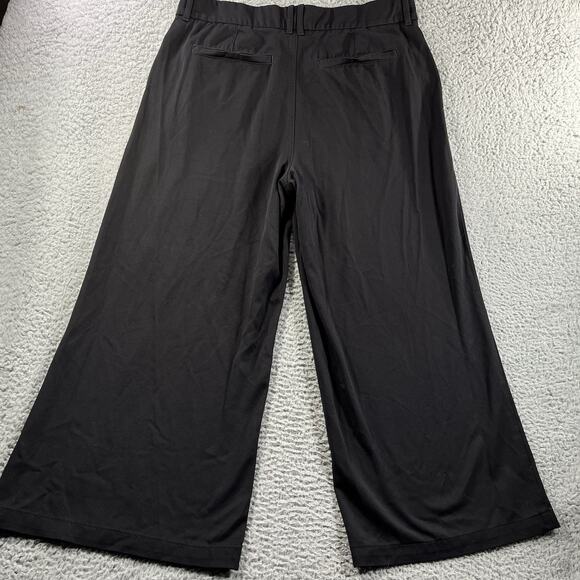 AMERICAN EAGLE PANTS WOMENS 18 SHORT BLACK SUPER HIGH RISE WIDE LEG FITS 38x28 - Picture 6 of 11